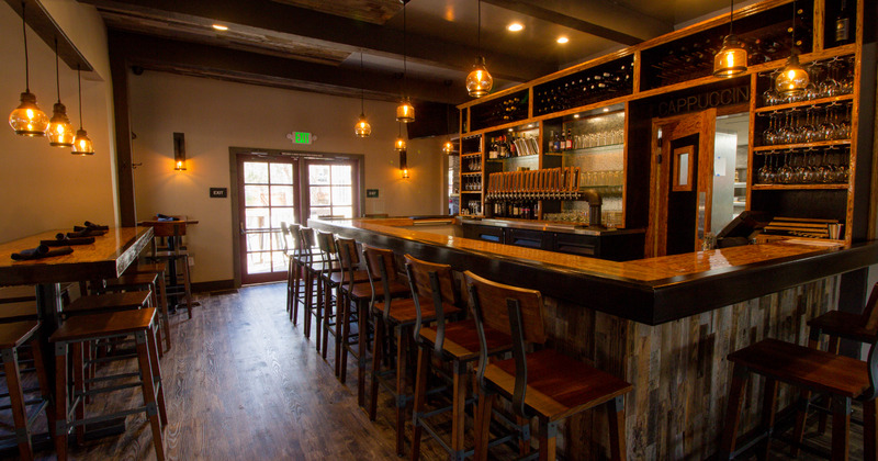 Interior, bar seating area