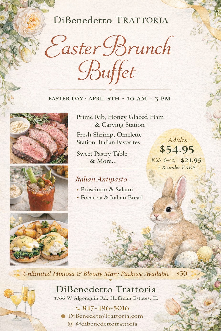 🐰 Easter Brunch at DiBenedetto Trattoria event photo