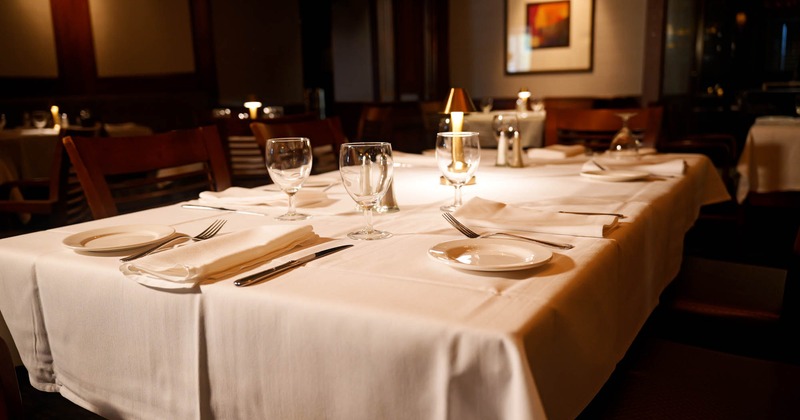 Fully set dining table