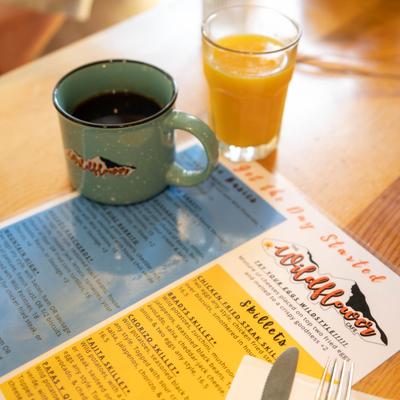 Drinks and the menu.