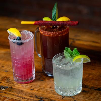 Three different cocktails served in the table.