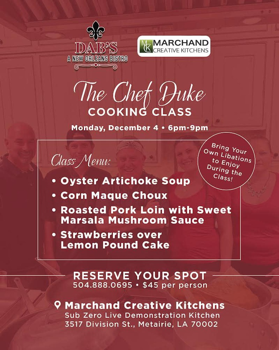 Chef Duke's December Holiday Cooking Class event photo