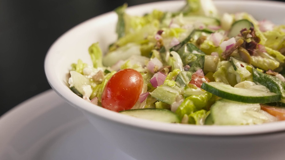 Greek salad, closeup.