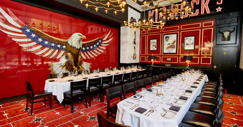 Two long tables for multiple people