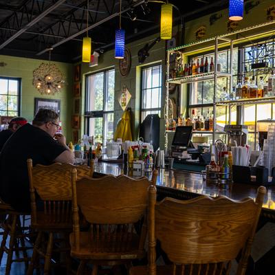 Diner area, table, chairs.