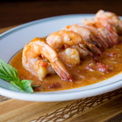 Shrimp, in sauce.