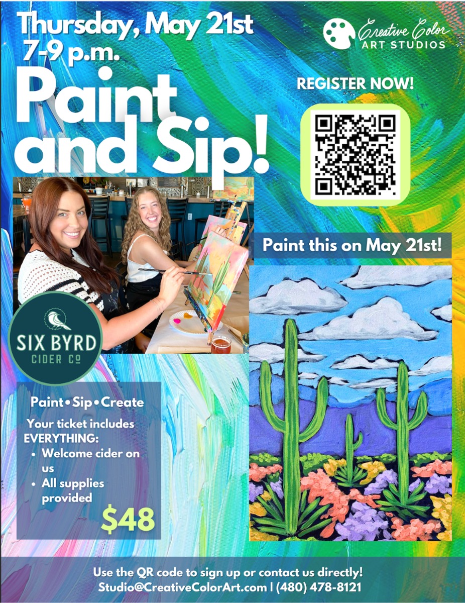 Arcadia: 🎨🌵 PAINT & SIP: DESERT LANDSCAPE 🍎✨ event photo 5