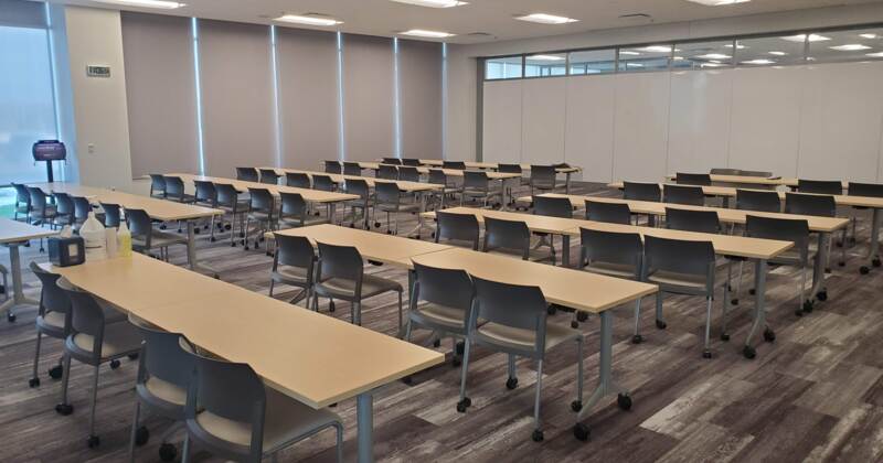 Tables and chairs for conference purposes