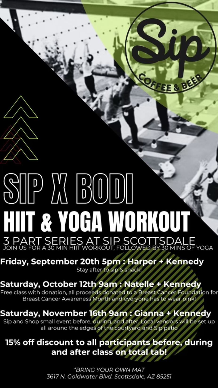 Sip & Bodi HIIT & Yoga Workout event photo