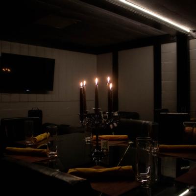 Interior, table ready for guests