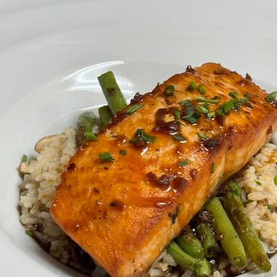 Garlic-Honey Salmon.