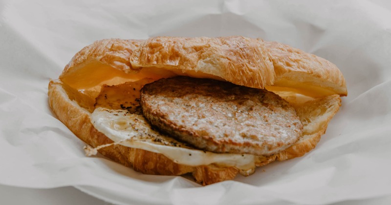 Sausage egg and cheese croissant