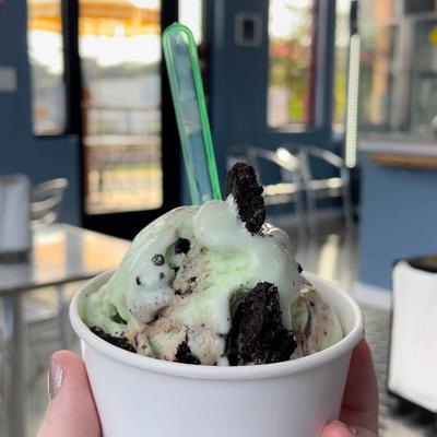 Oreo gelato cup.