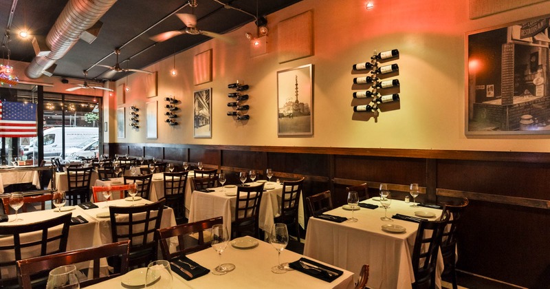 Dining tables seat and ready for guests