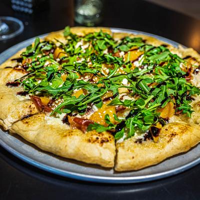 Prosciutto & Peach Pizza.