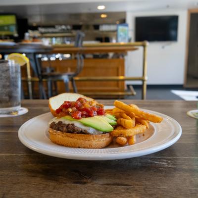 The southwest burger, served.