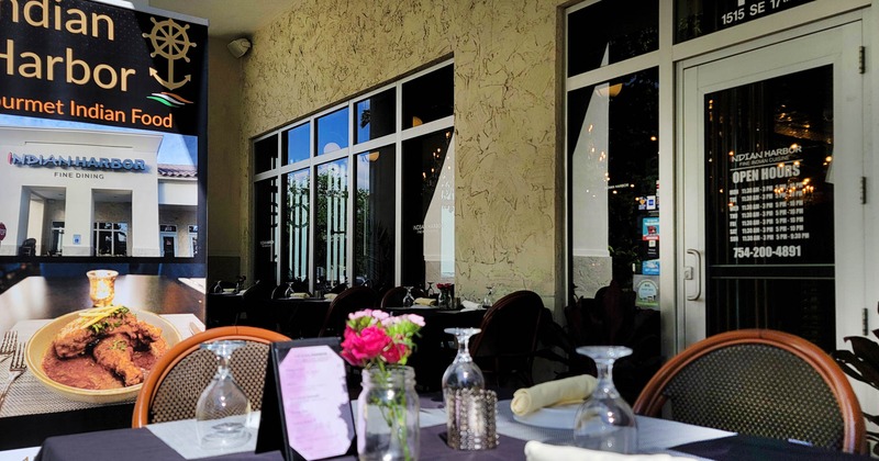 Diner setup table on the terrace, close up