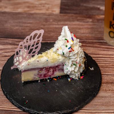 White chocolate cheesecake.