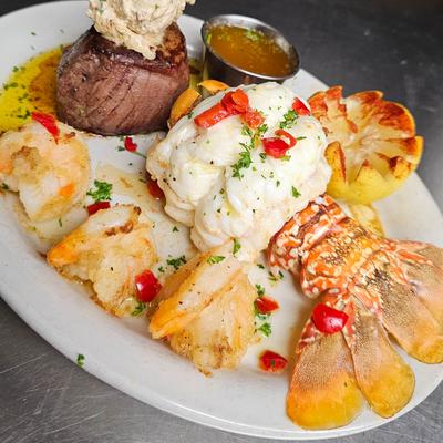 Surf and turf dish.