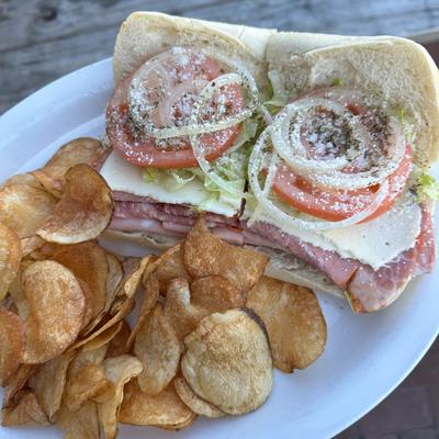 Panini with chips.
