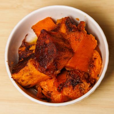 Caramelized sweet potatoes.