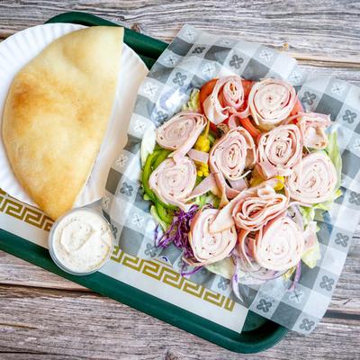 Chef Salad served with homemade pita.