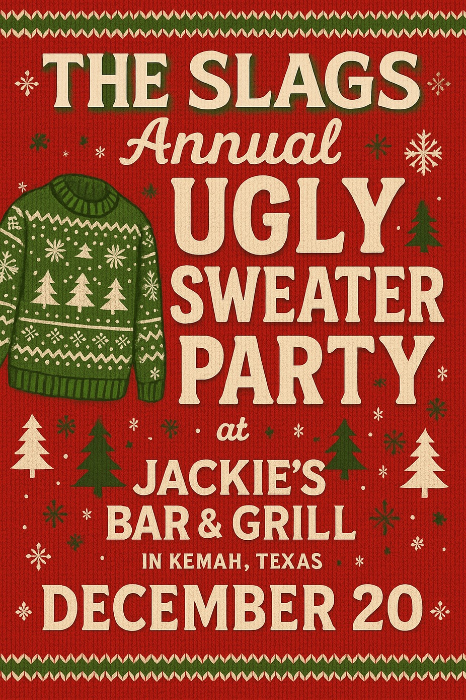 The Slags Annual Ugly Sweater Party event photo