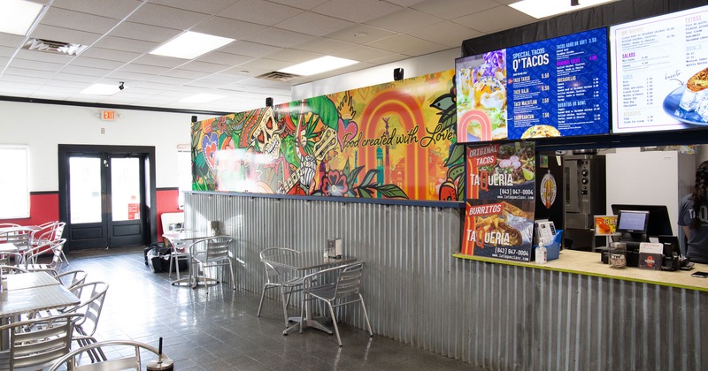 Interior, seating area and order counter