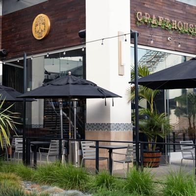 Garden seating area.