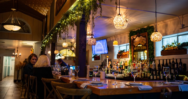 Interior, bar area with guests