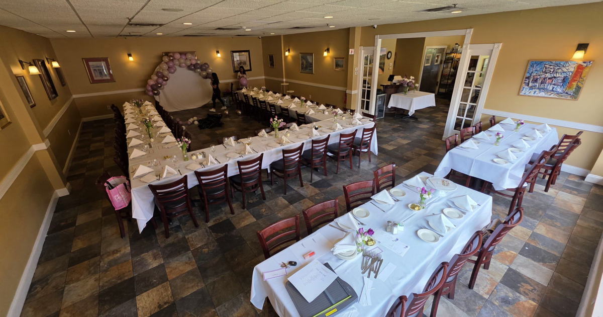 Interior, tables and chairs
