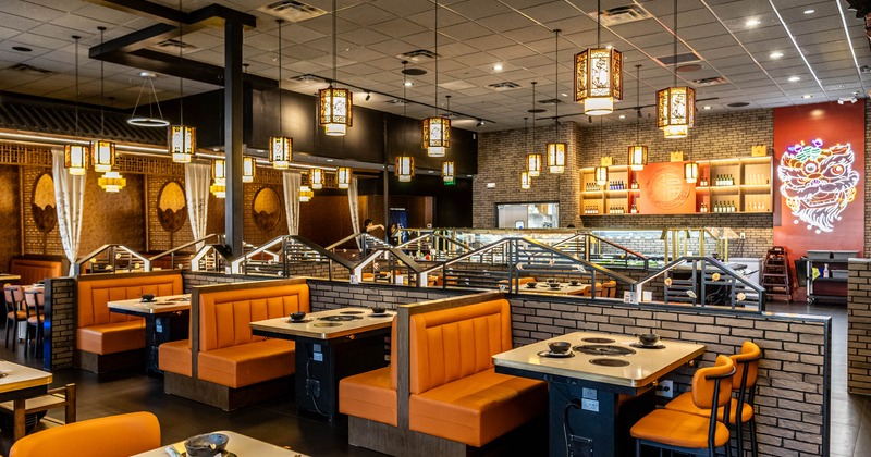 Interior, restaurant booths