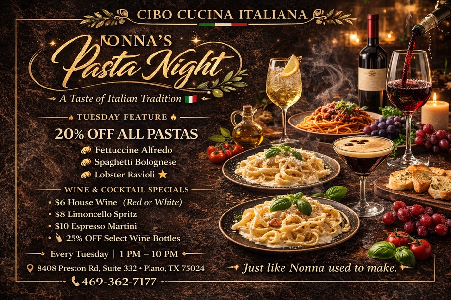 Tuesday – Pasta & Vino Night event photo