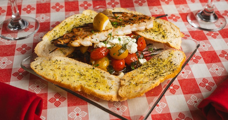 Bruschetta with shrimp