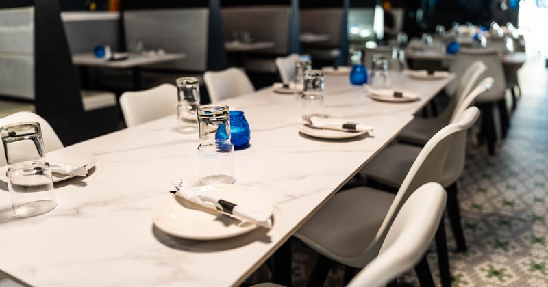 Interior, table ready for guests, closeup