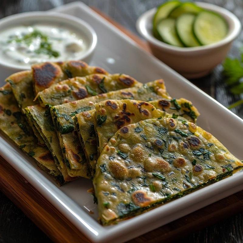 Spinach Garlic Naan photo