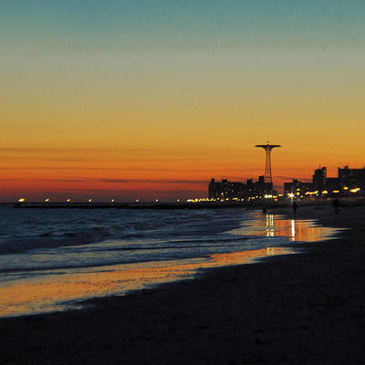 Beach at night.