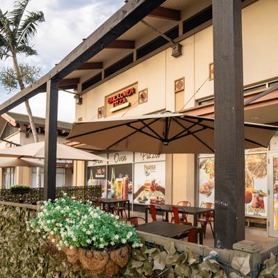 Exterior, outdoor seating.