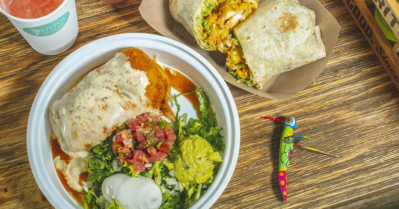 Chimichanga and Fish burrito served