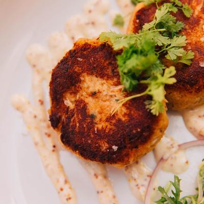 Crab cakes.