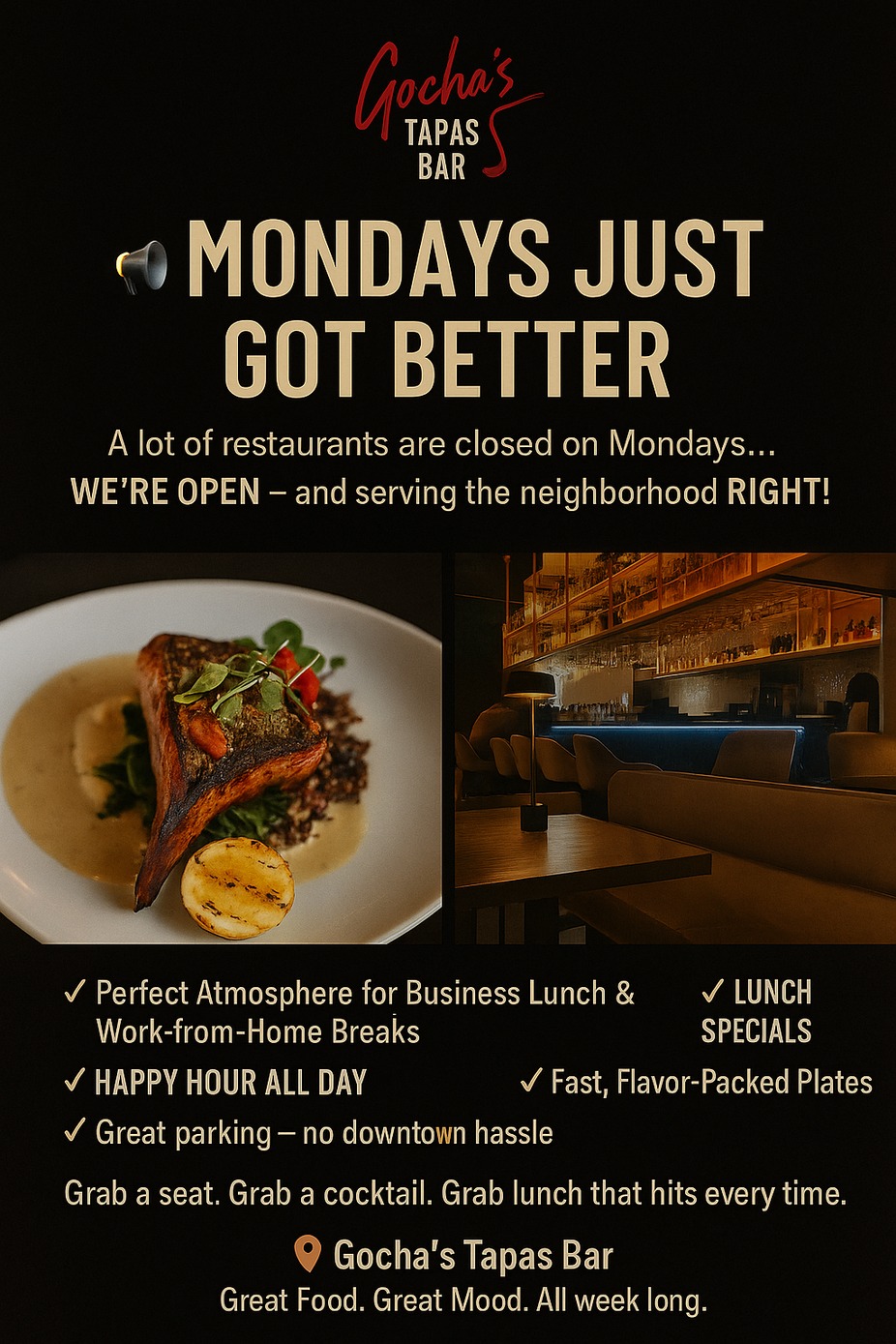 Mondays Made Better at Gocha’s Tapas Bar! event photo