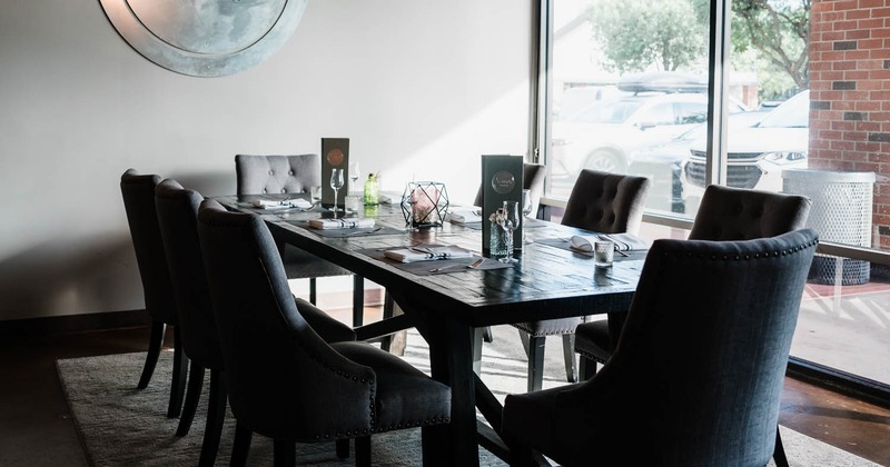 Interior, tables ready for guests