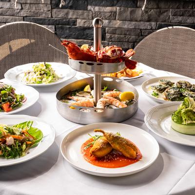 Various food on the table.