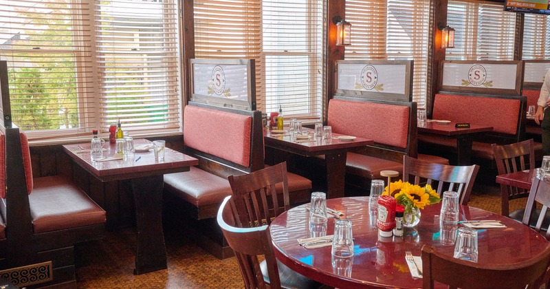 Interior dining area with set tables