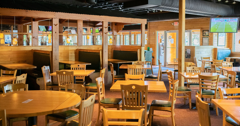 Restaurant interior, tables ready for guests