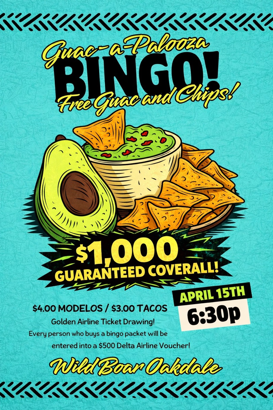 Guac-a-Palooza Bingo at the Wild Boar! event photo