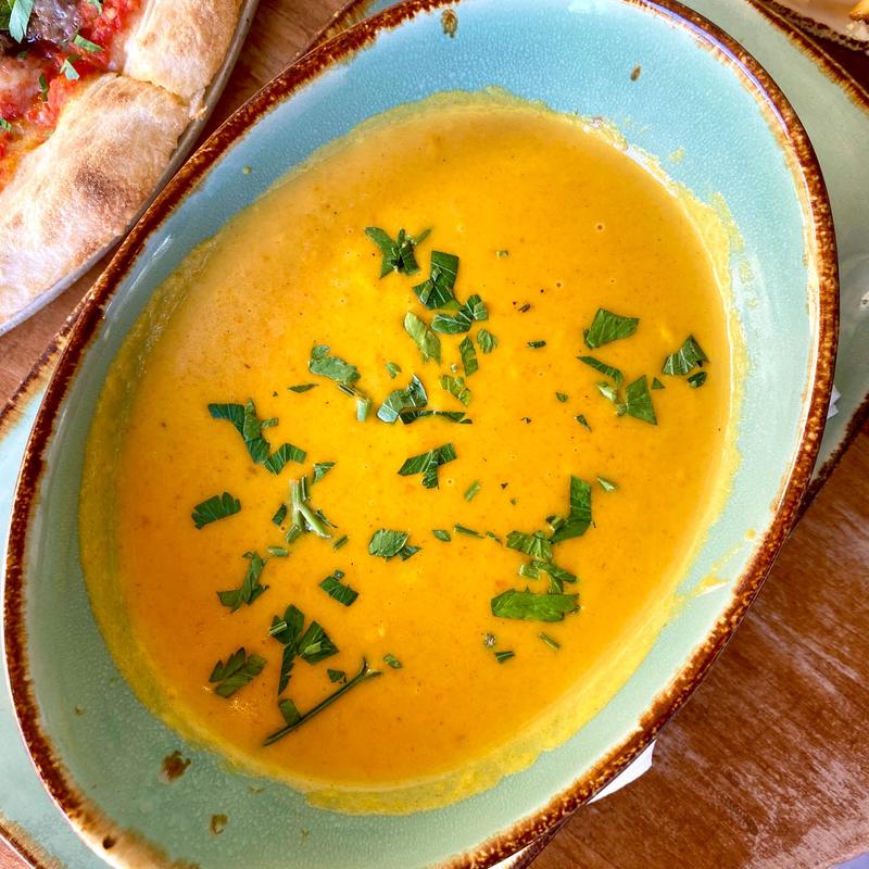 Bowl of Soup and Side Salad photo