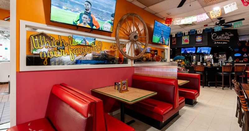 Interior, restaurant booths