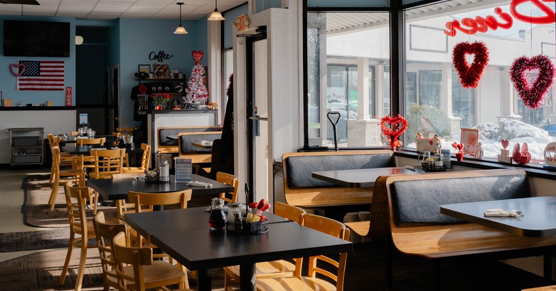 Interior, tables and dining booths