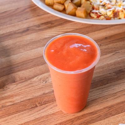 Frozen strawberry-mango smoothie.